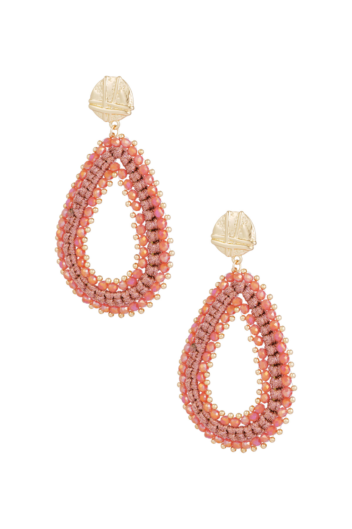 Pendientes de cuentas colgantes brillantes - Rojo h5 