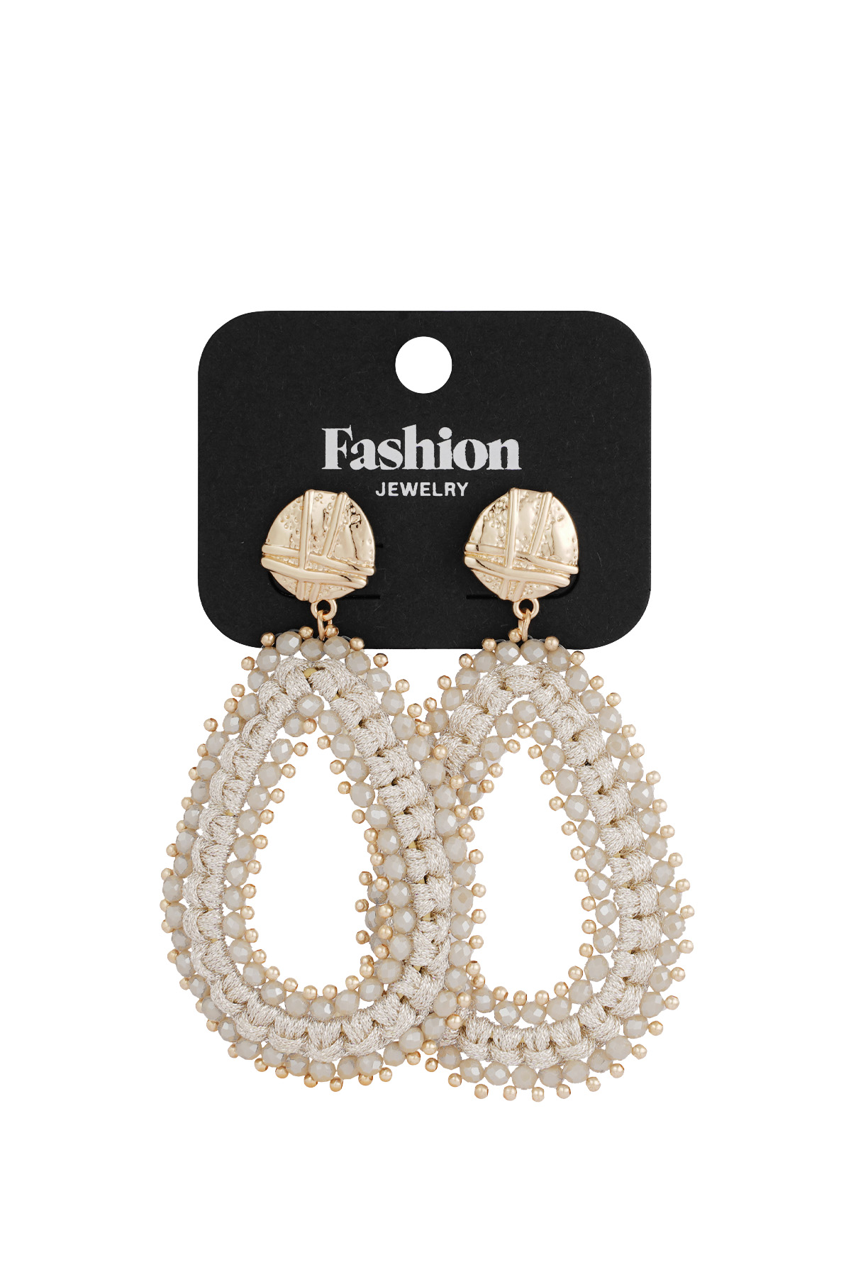 Boucles d'oreilles en perles scintillantes - beige h5 Image3