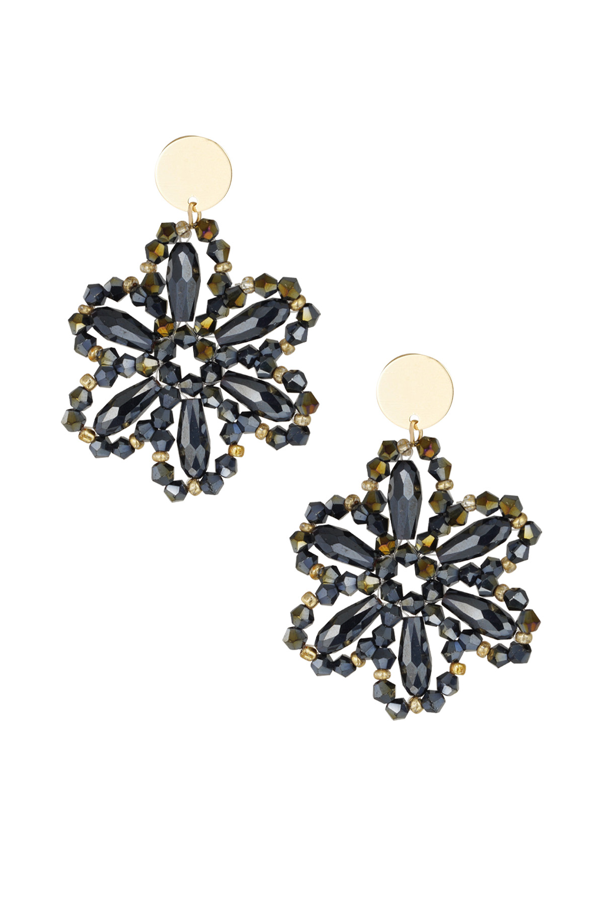 Floral dreams earrings - dark blue h5 