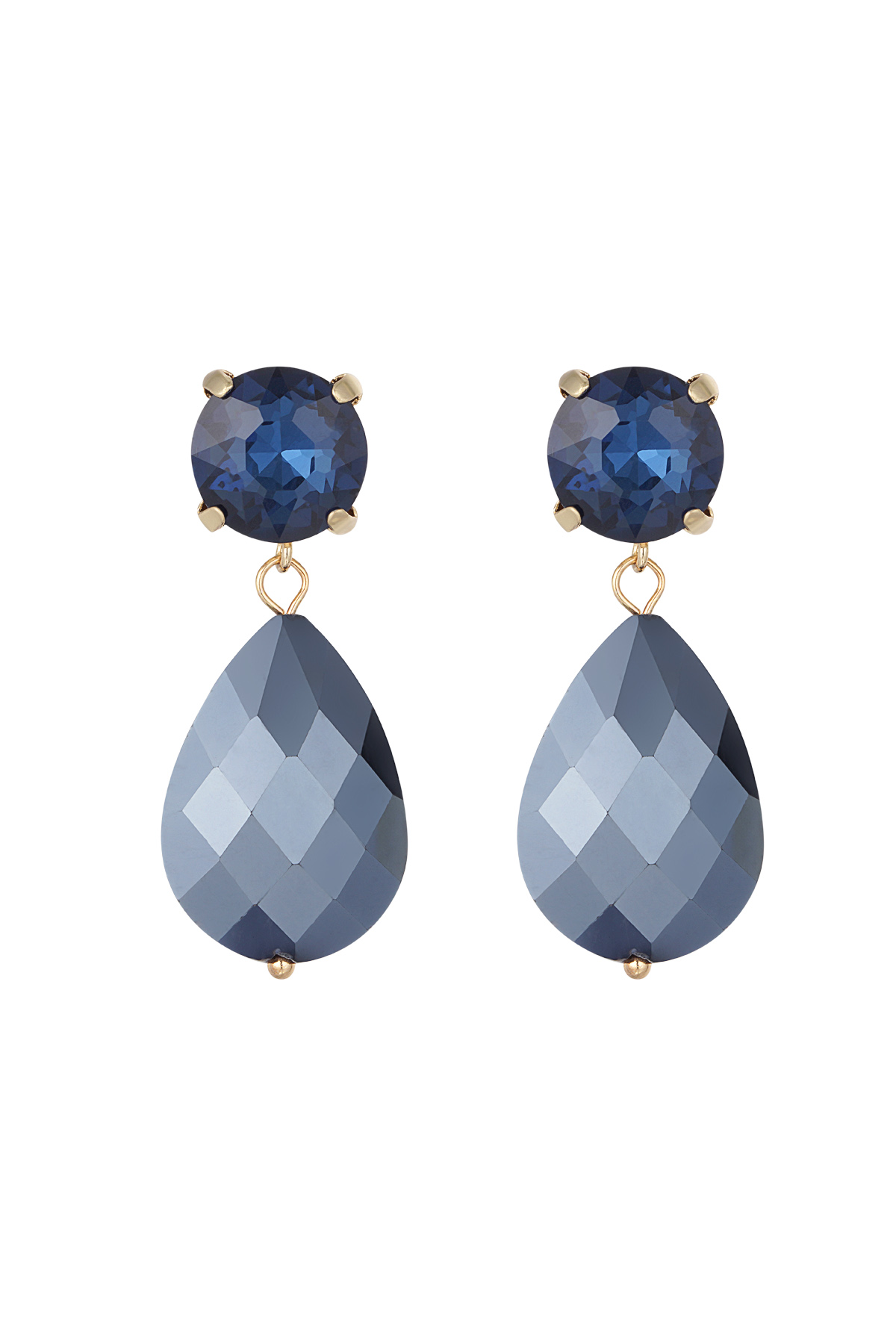 Boucles d'oreilles chic pardon - bleu foncé h5 