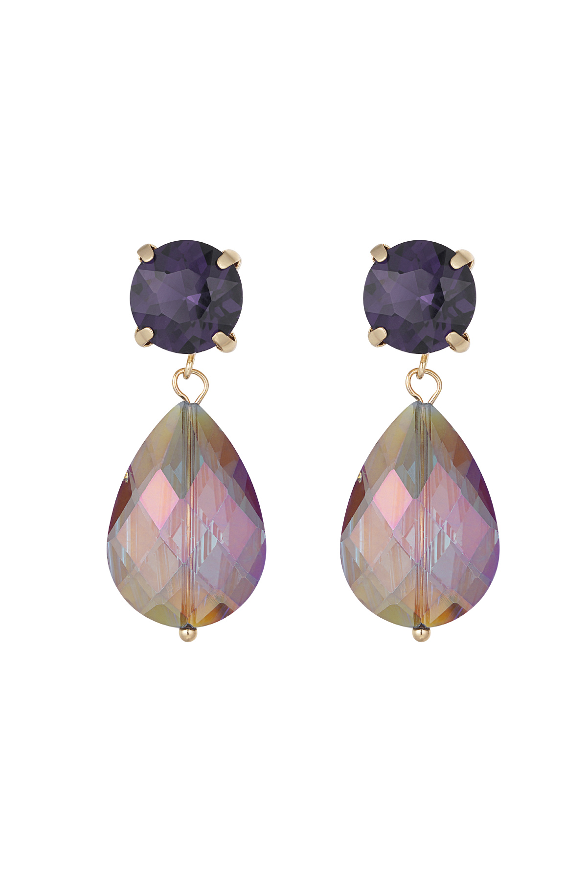 Boucles d'oreilles chic pardon - violet h5 