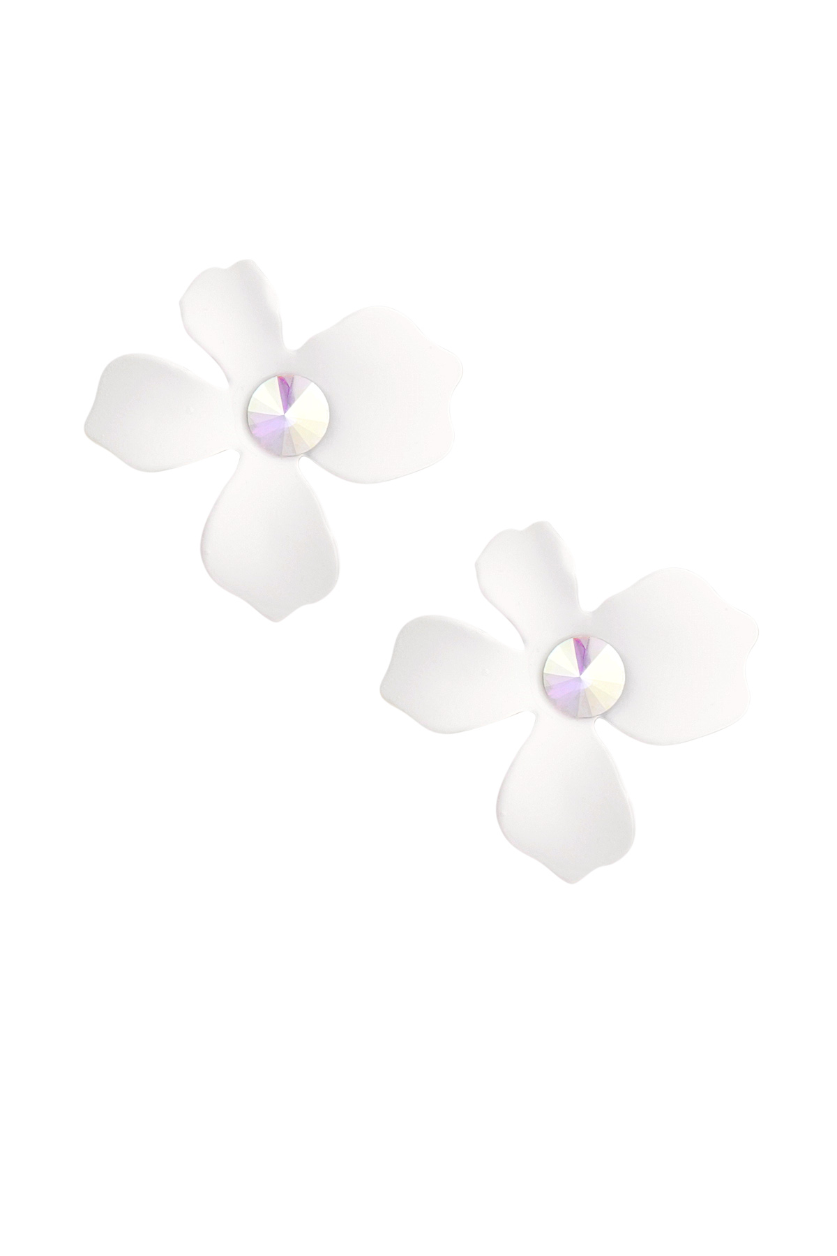 Boucles d'oreilles fleurs d'été - blanc h5 
