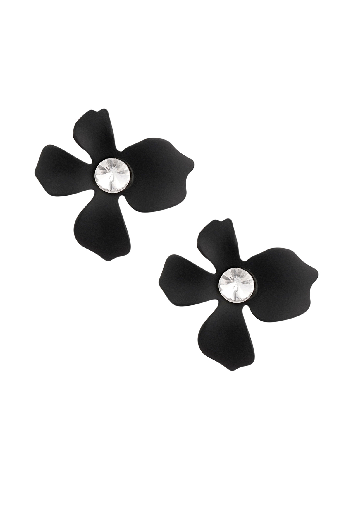 Pendientes de flores de verano - negro 