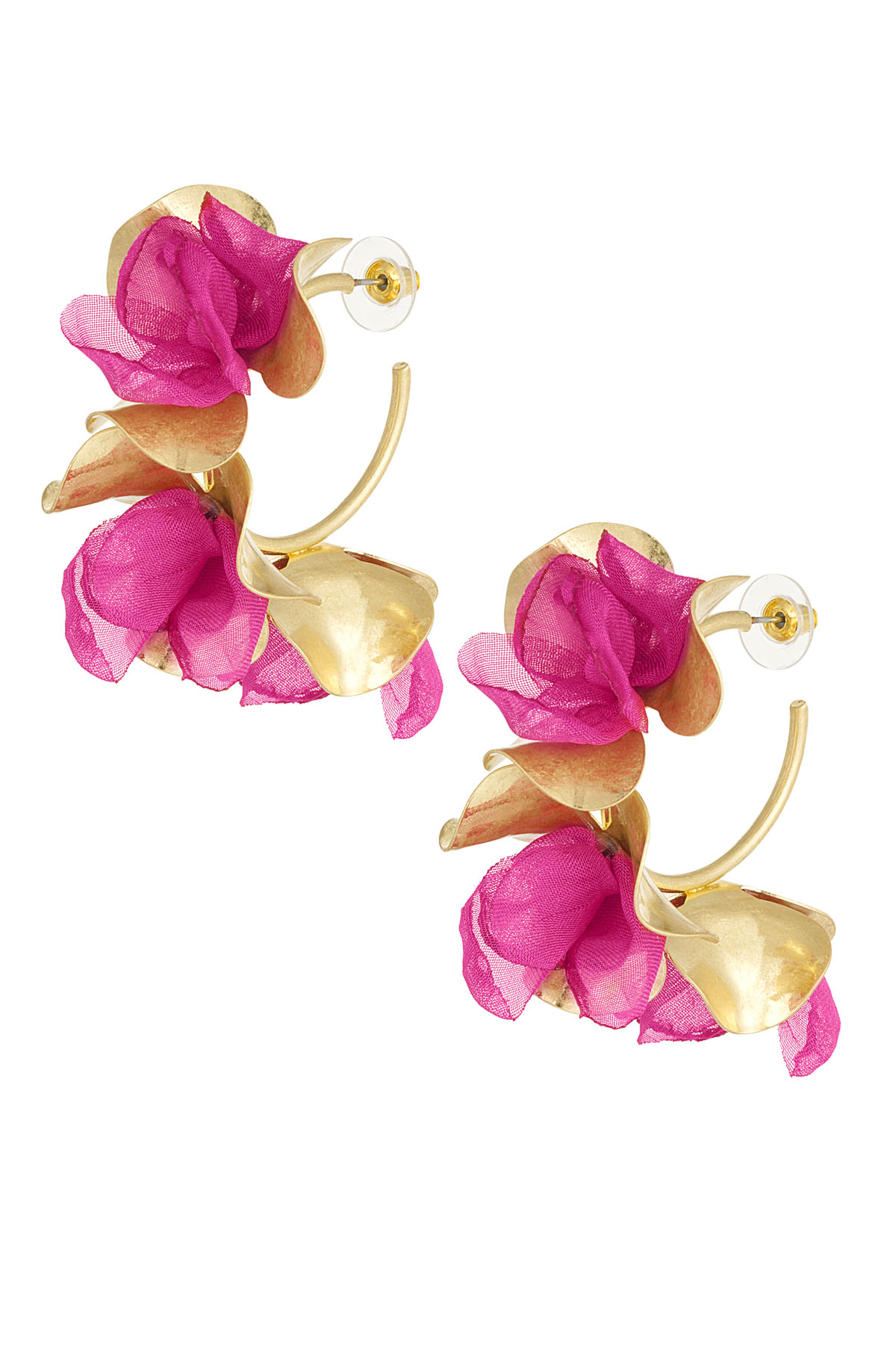 Boucles d'oreilles fleur d'automne - fuchsia h5 