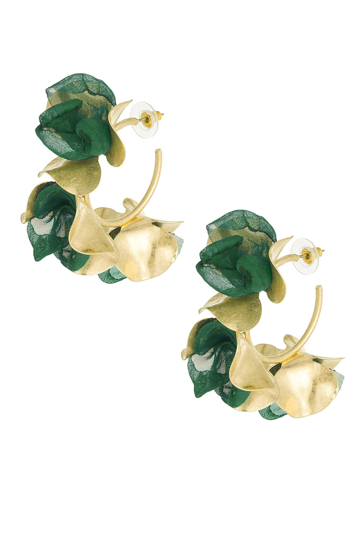 Earrings fall flower - green h5 