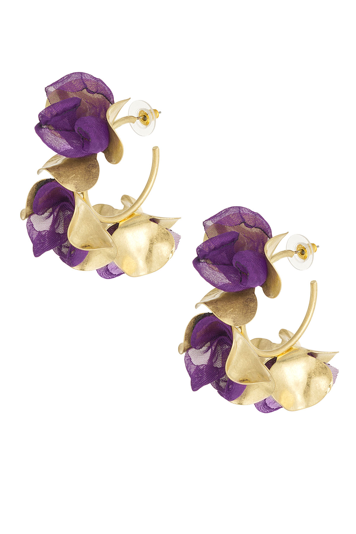 Boucles d'oreilles fleur d'automne - violet h5 