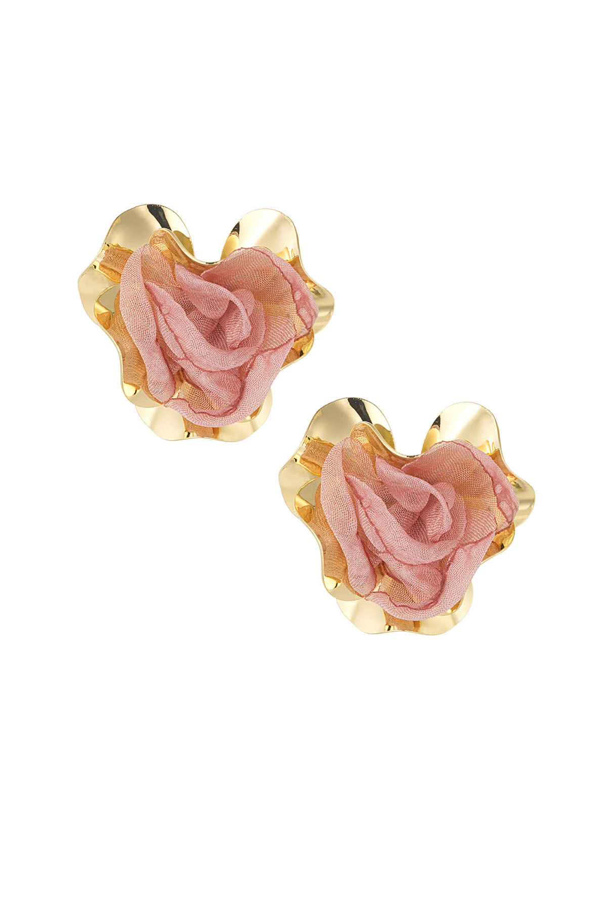 Boucles d'oreilles tendance foncées - rose h5 