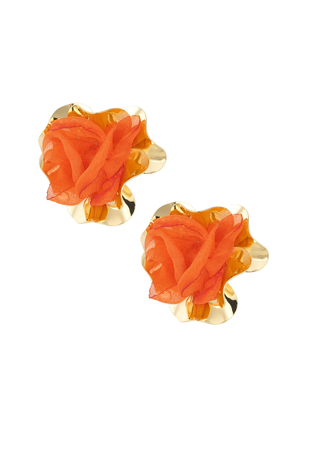 Dark statement earrings - orange 