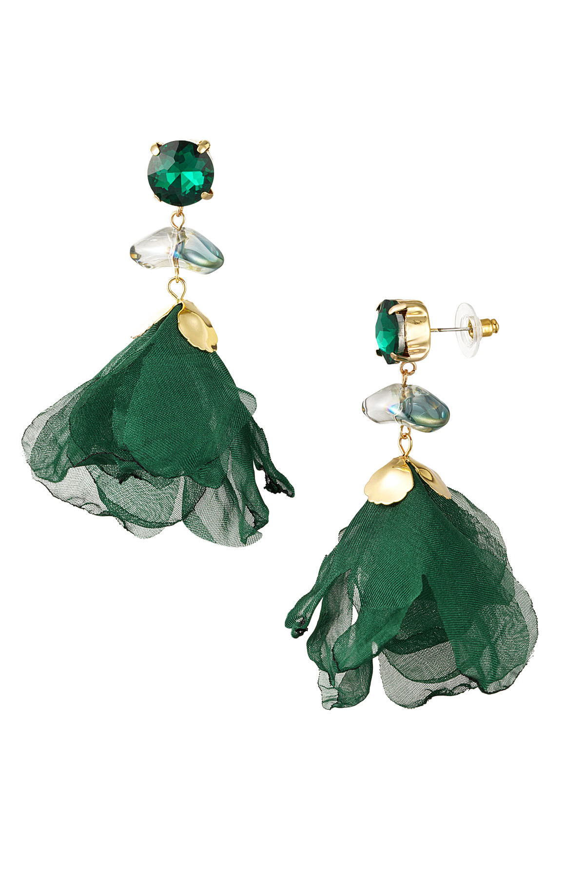 Boucles d'oreilles automne rose - vert h5 