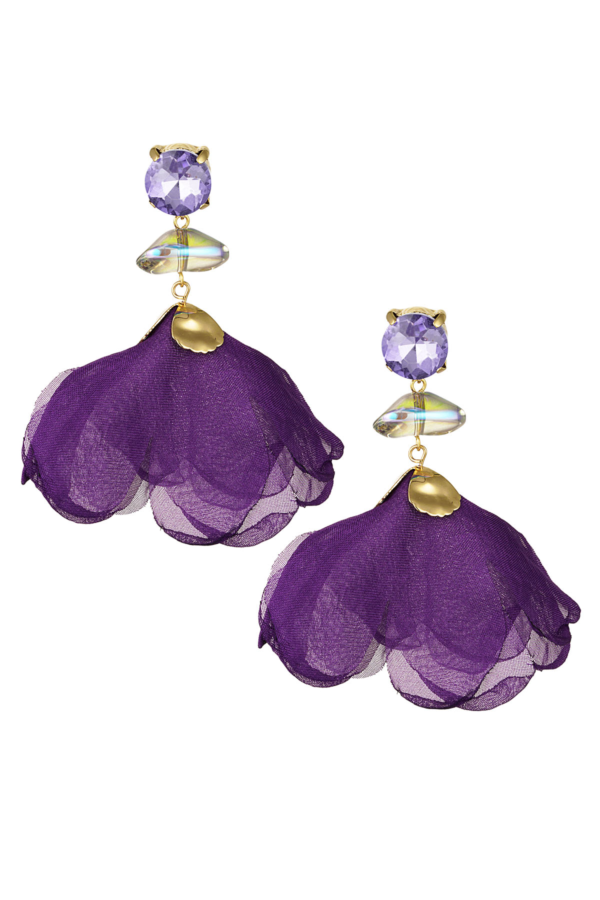 Boucles d'oreilles automne rose - violet h5 