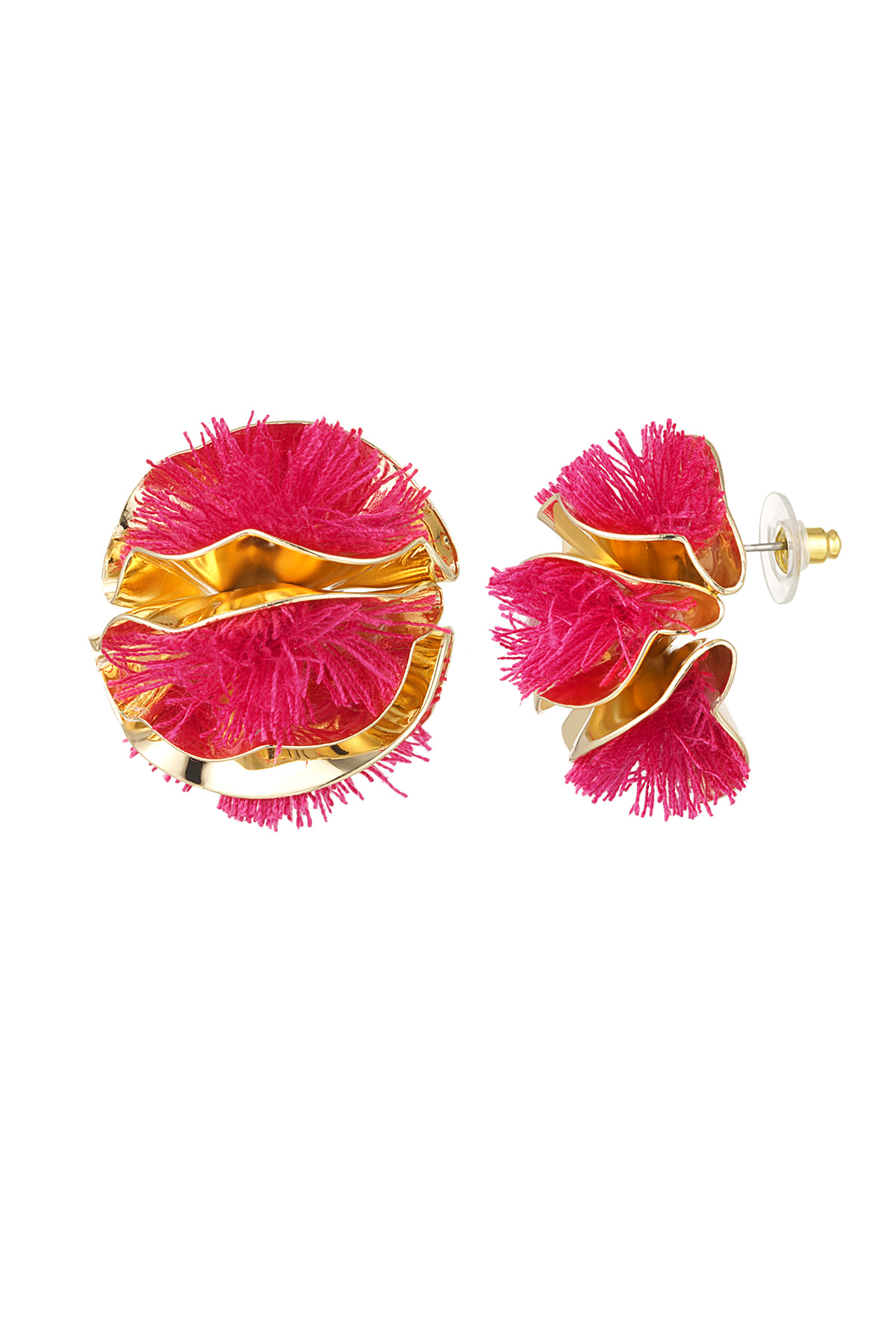 Colourful Flower statement oorbellen - roze h5 