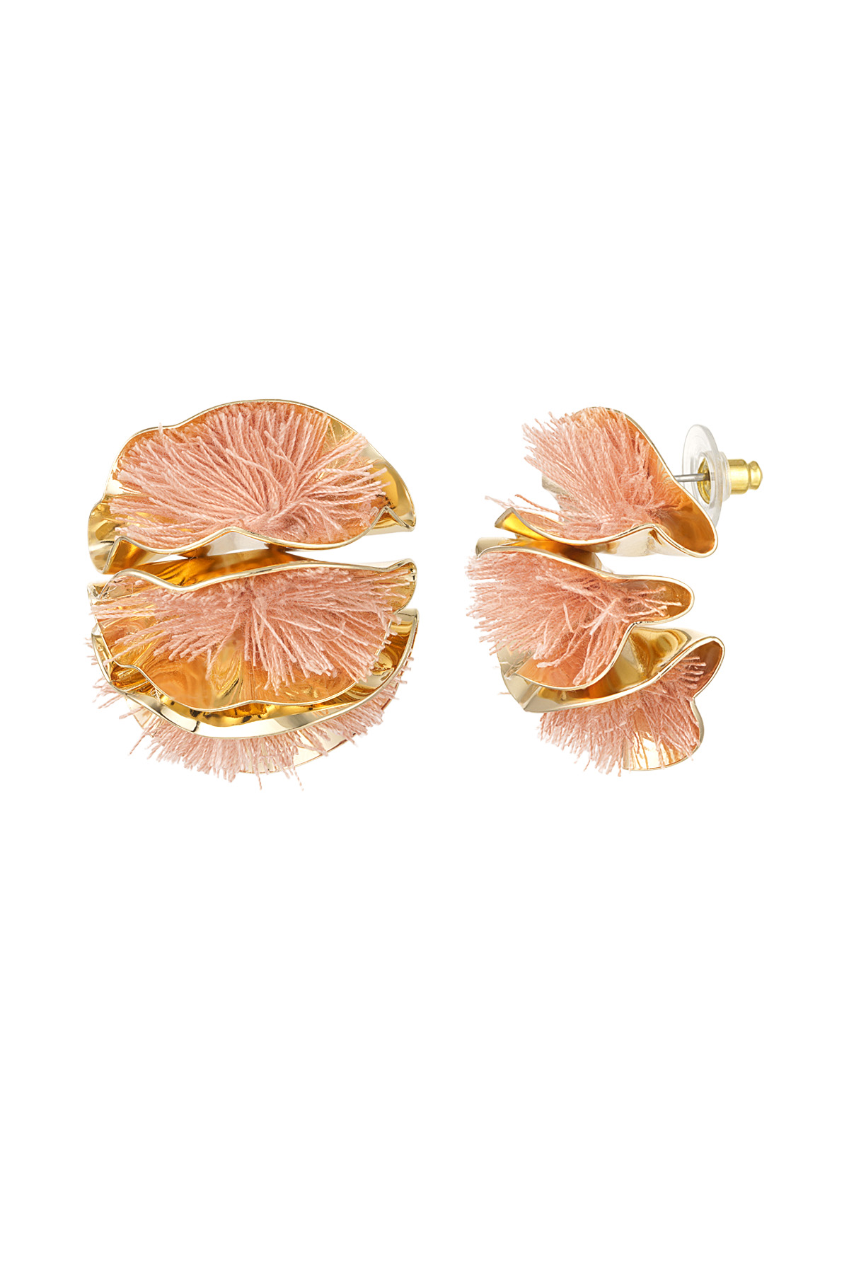 Colorful Flower statement earrings - light pink 2