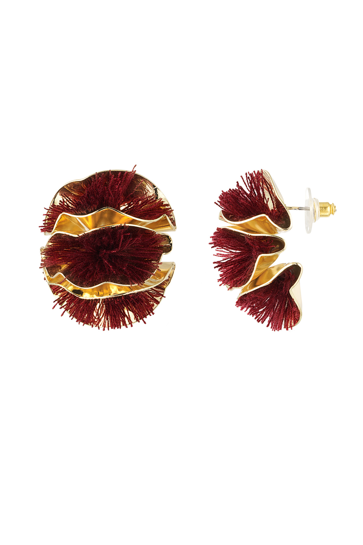 Colorful Flower statement earrings - burgundy h5 