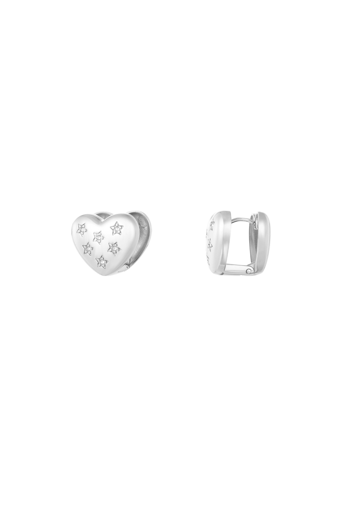 Pendientes corazones cotidianos - plata h5 