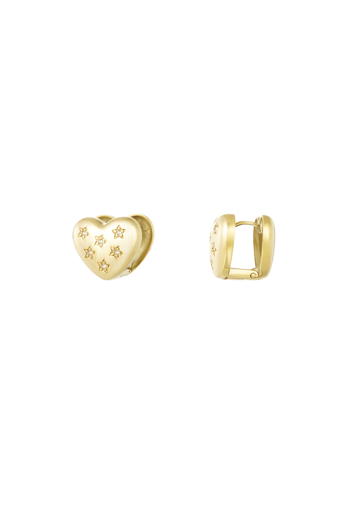 Pendientes corazones cotidianos - oro h5 