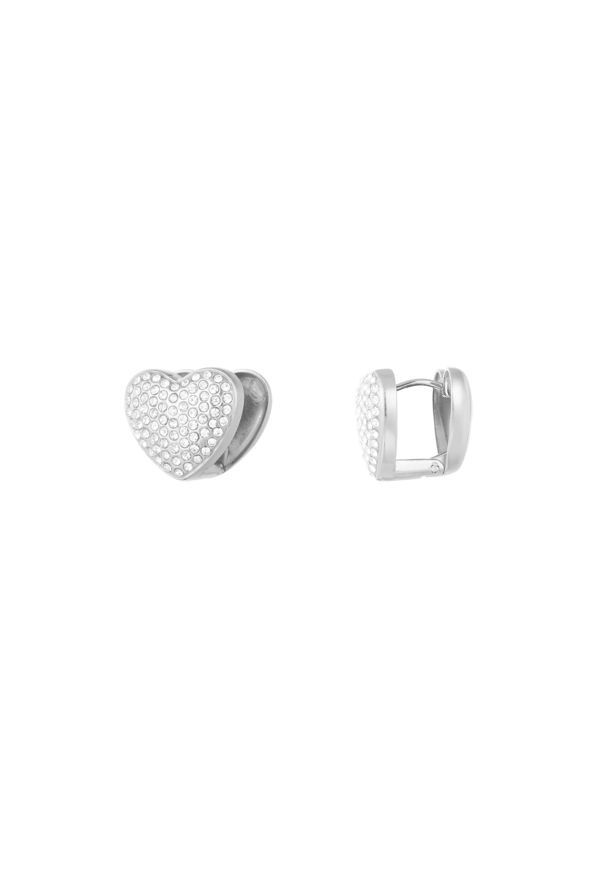 Earrings sparkle hearts - silver 