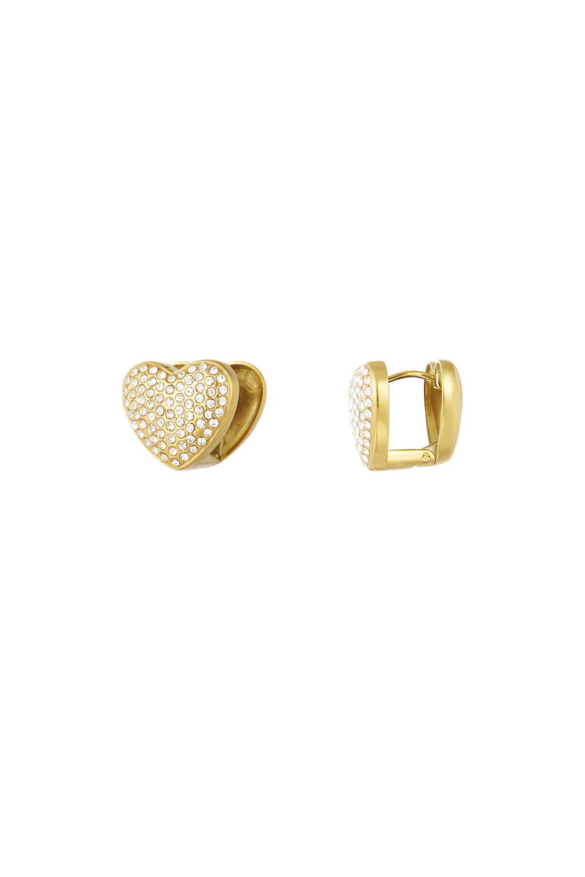 Pendientes corazones brillantes - oro h5 