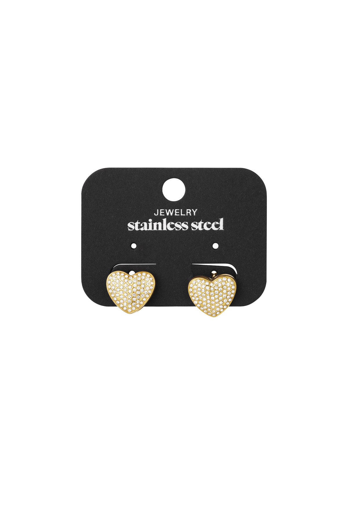 Pendientes corazones brillantes - oro h5 Imagen4