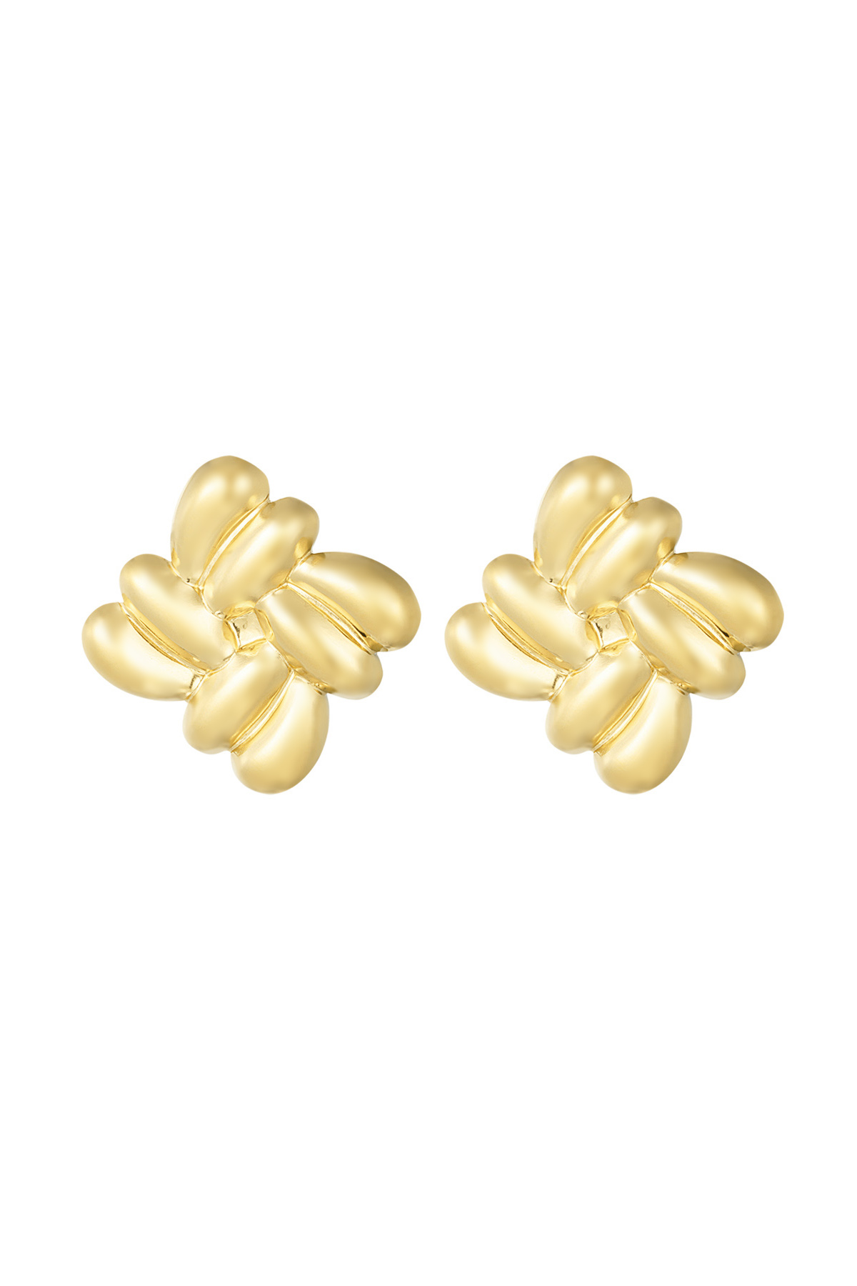 Earrings viral print - gold h5 