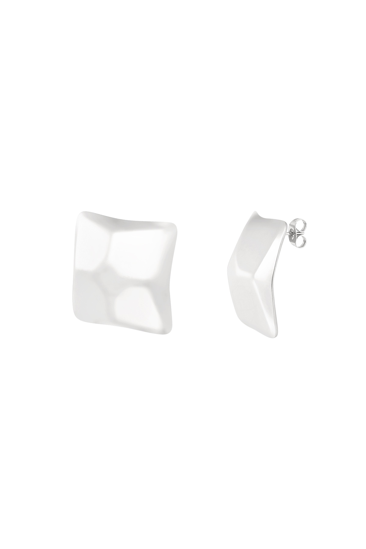 Geometric flat earrings - silver h5 