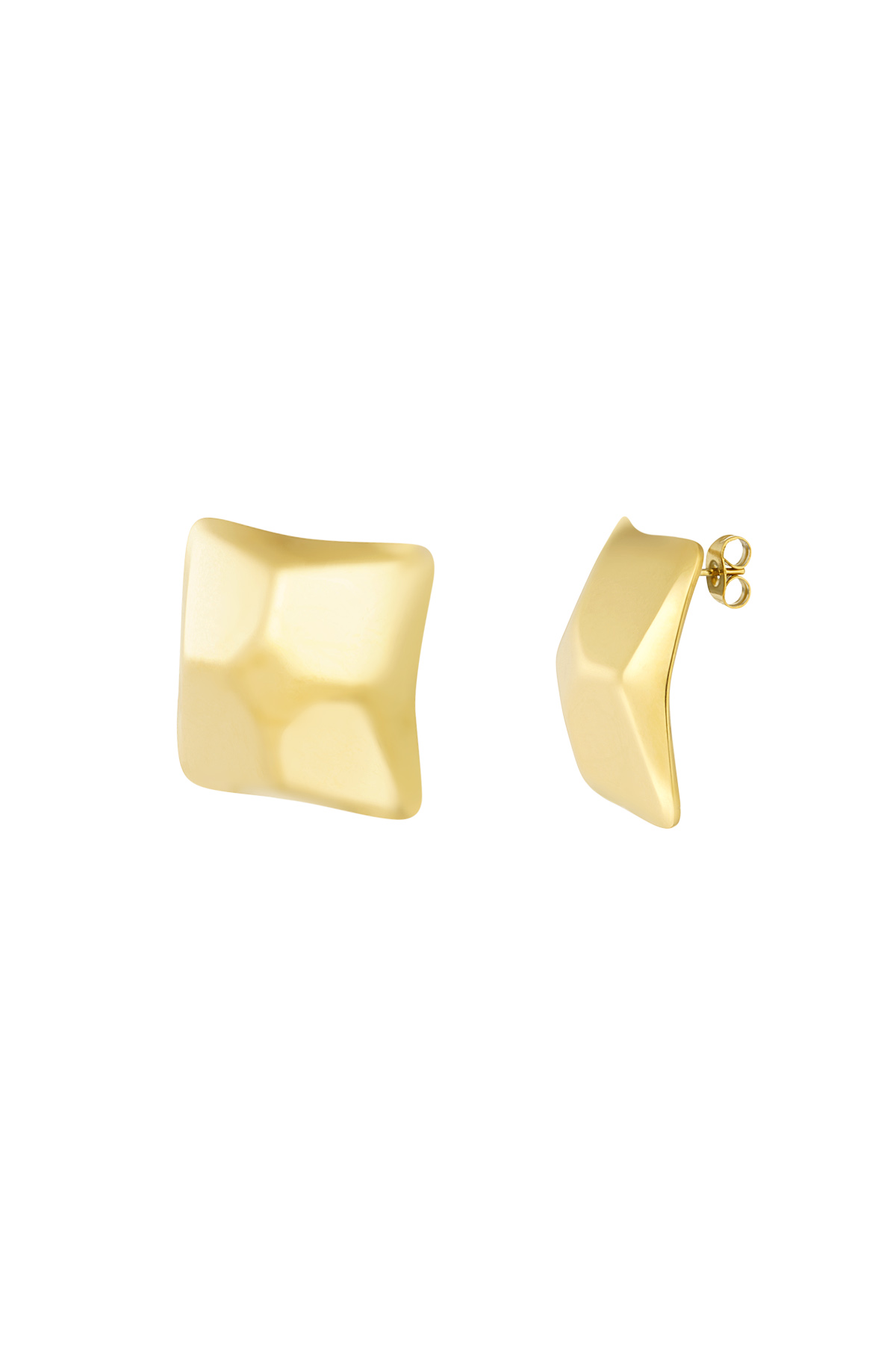 Statement earrings square - gold h5 