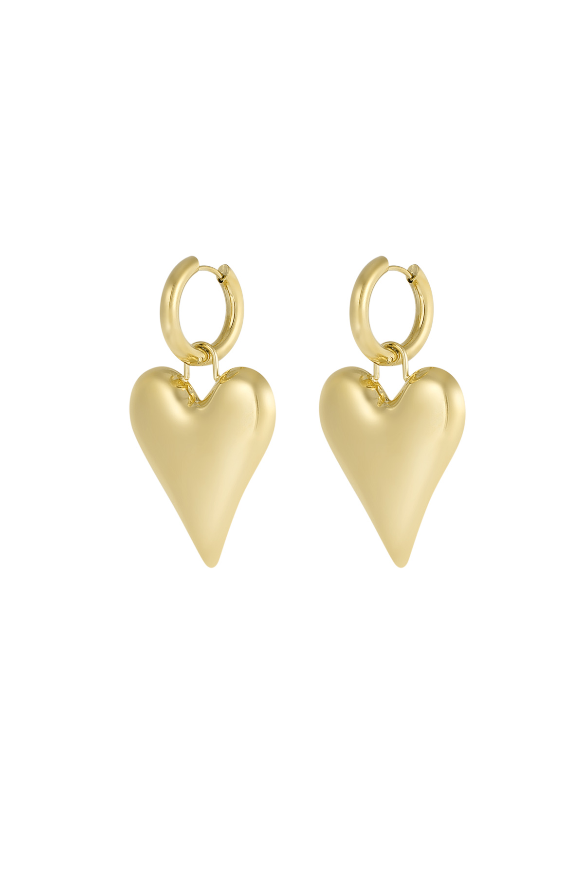 Boucles d'oreilles pendantes Big Heart - or h5 