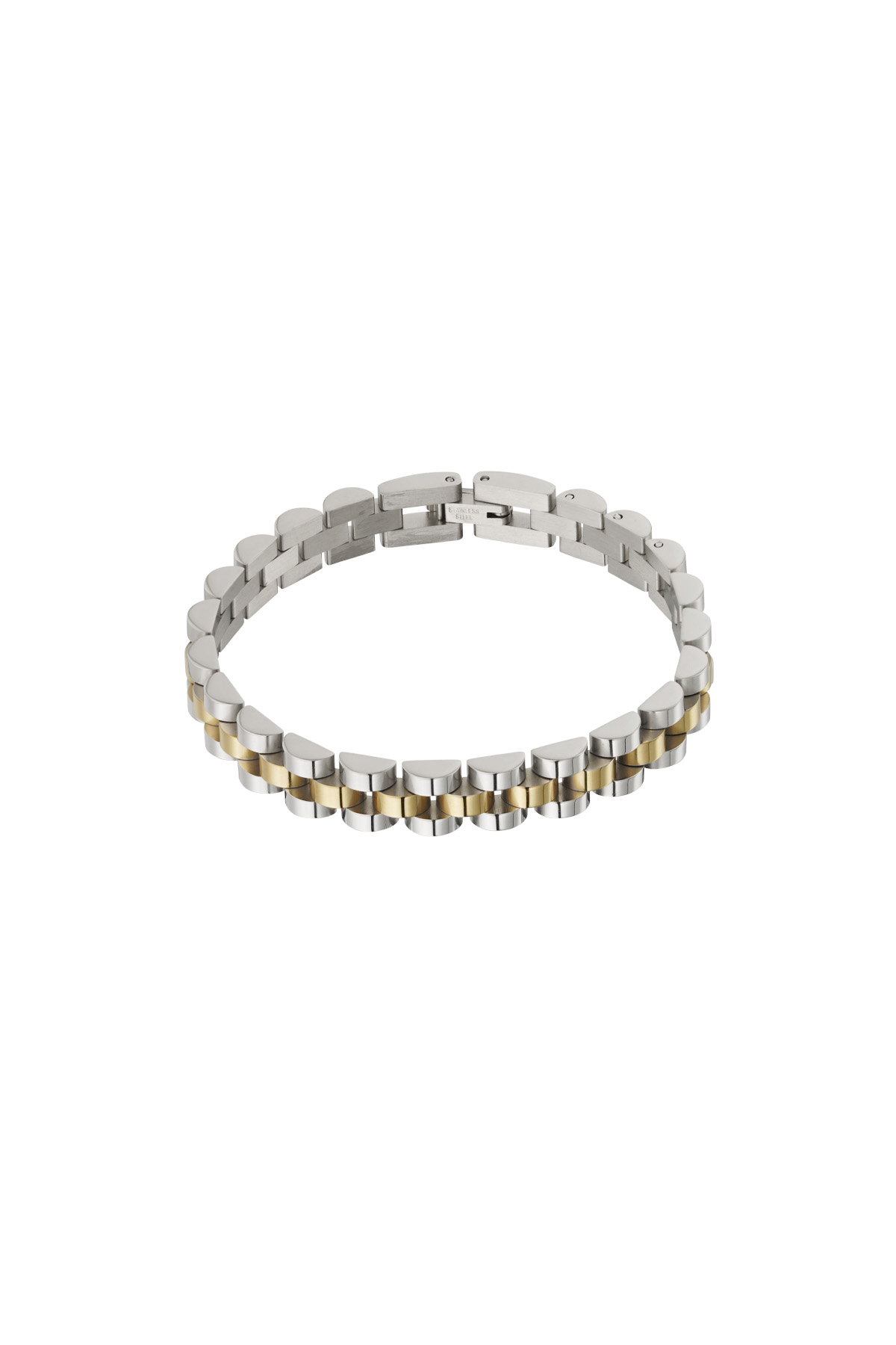 Bracciale a maglie di classe - oro argento h5 