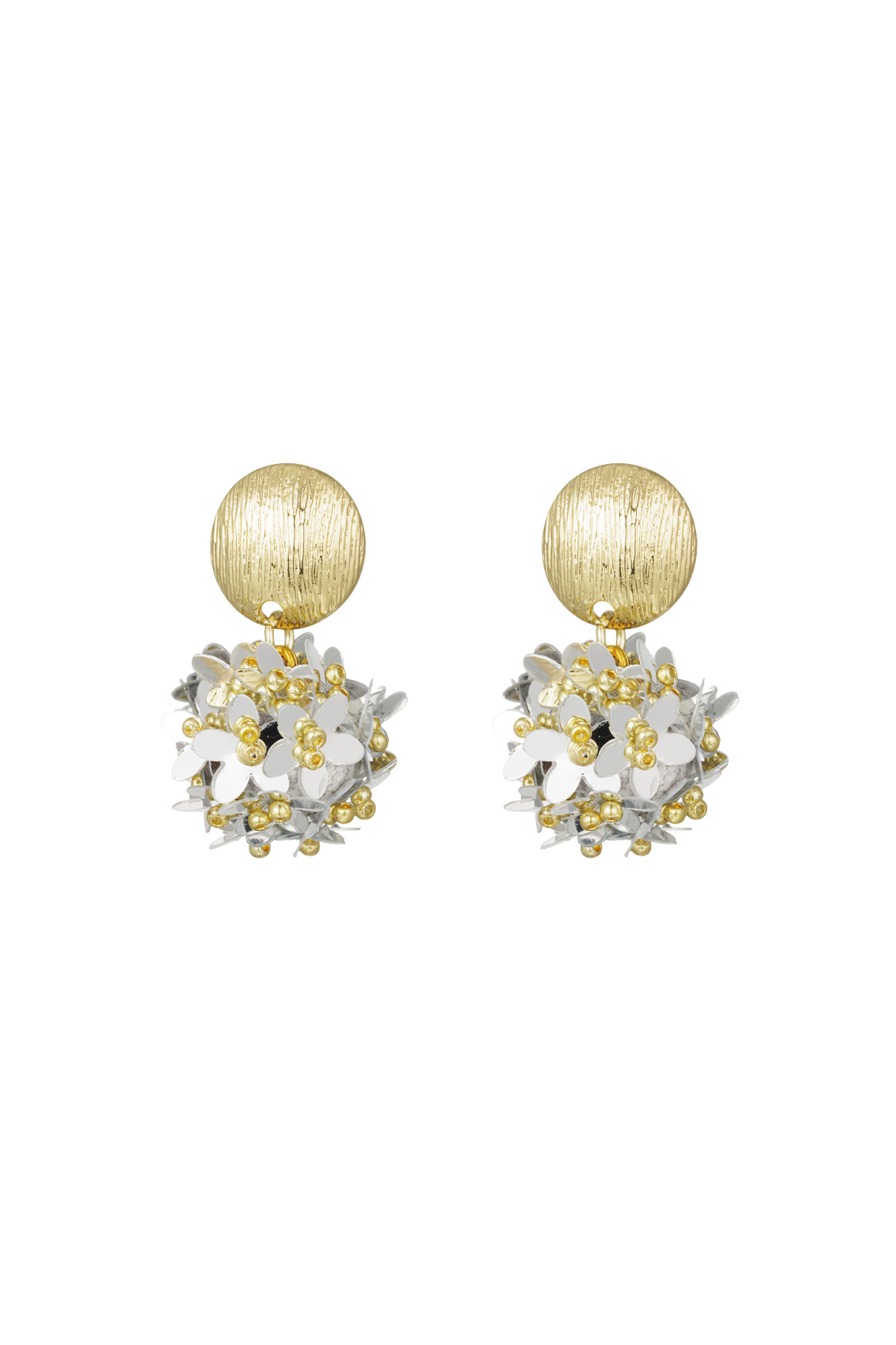 Pop of colour earrings - gold and silver h5 