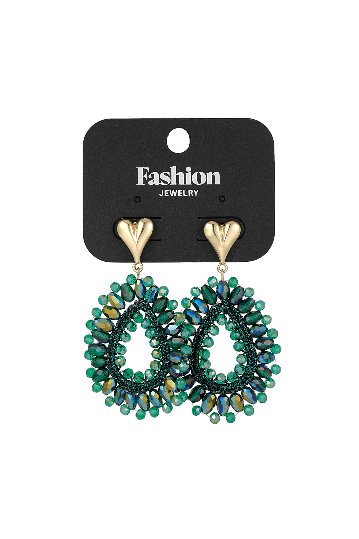 Beaded Love oorbellen - green h5 Afbeelding3