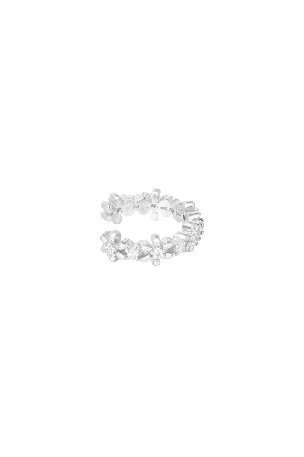 Earcuff Floral Shine - silver 