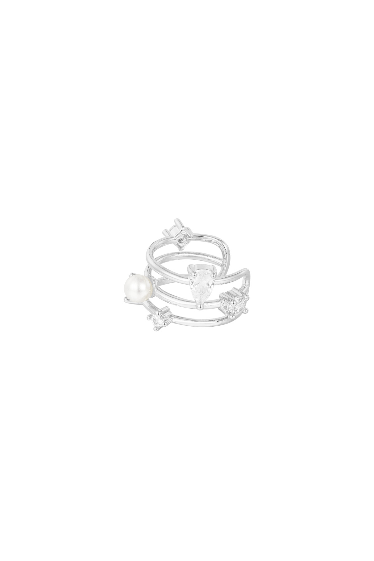 Earcuff Pearl Glow - silver h5 