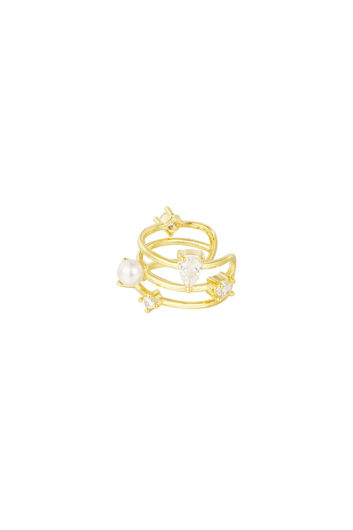 Earcuff Pearl Glow - gold h5 