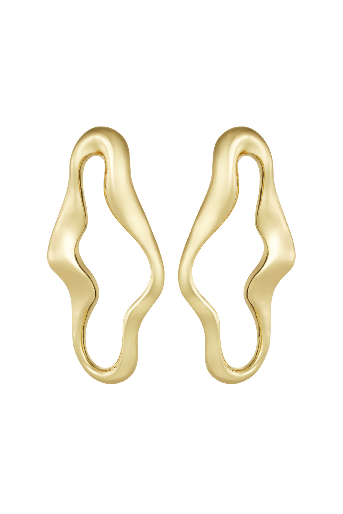 Organic statement earrings - gold h5 