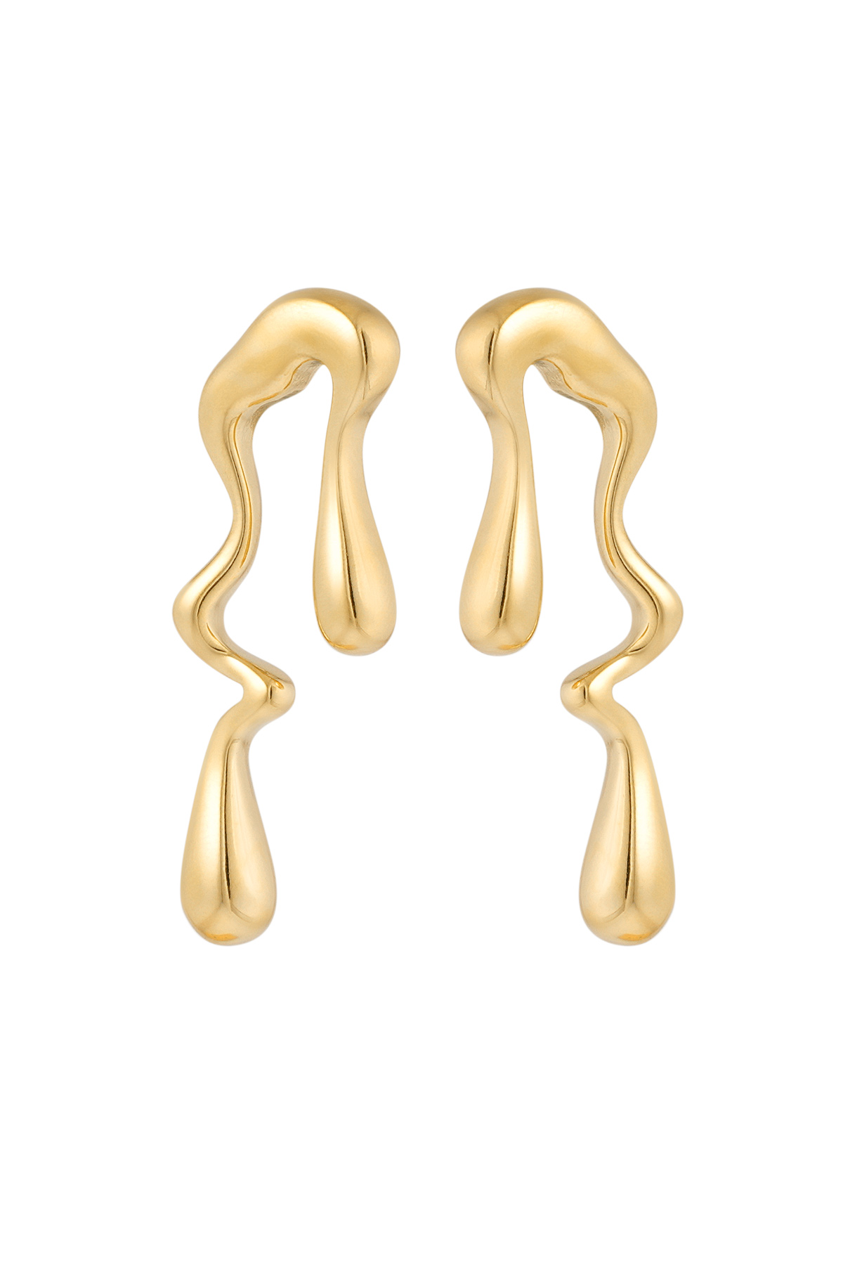 Crazy couple earrings - gold 