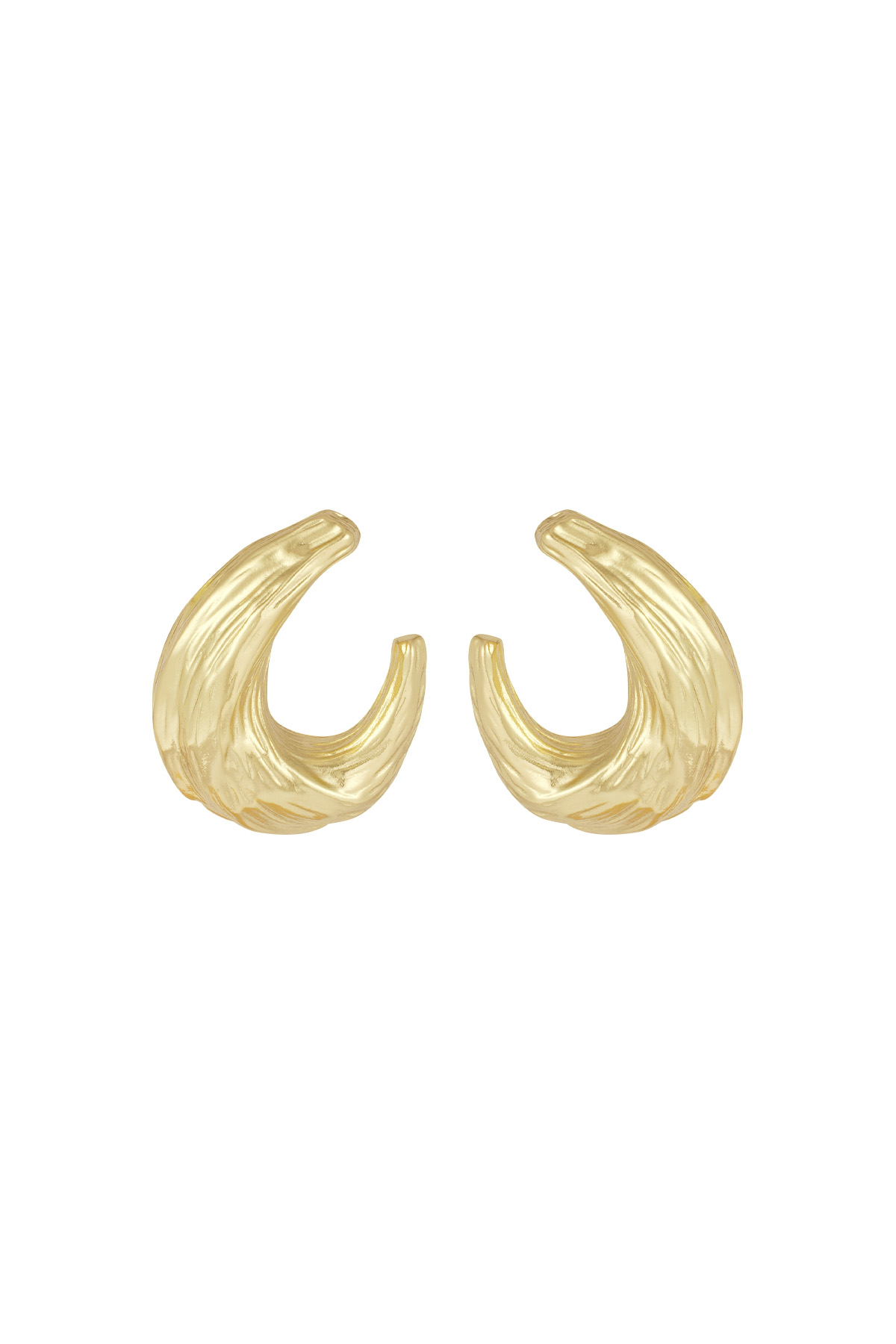 Textured elegance earrings - gold h5 