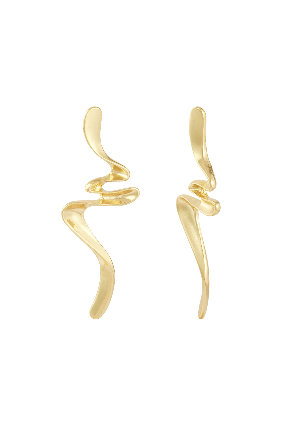 Long Swirl earrings - gold h5 