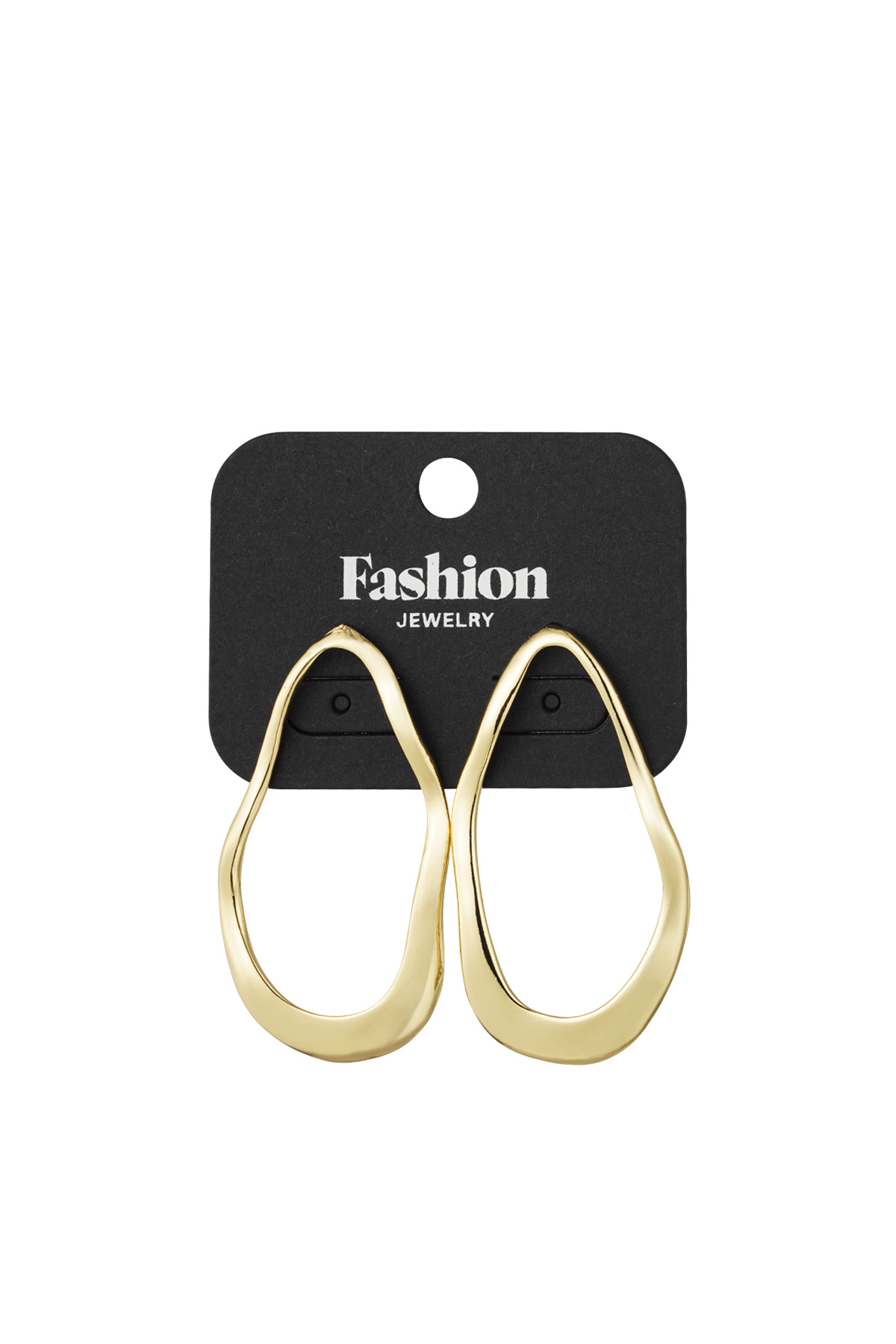 Stylish round statement earrings - gold Picture3