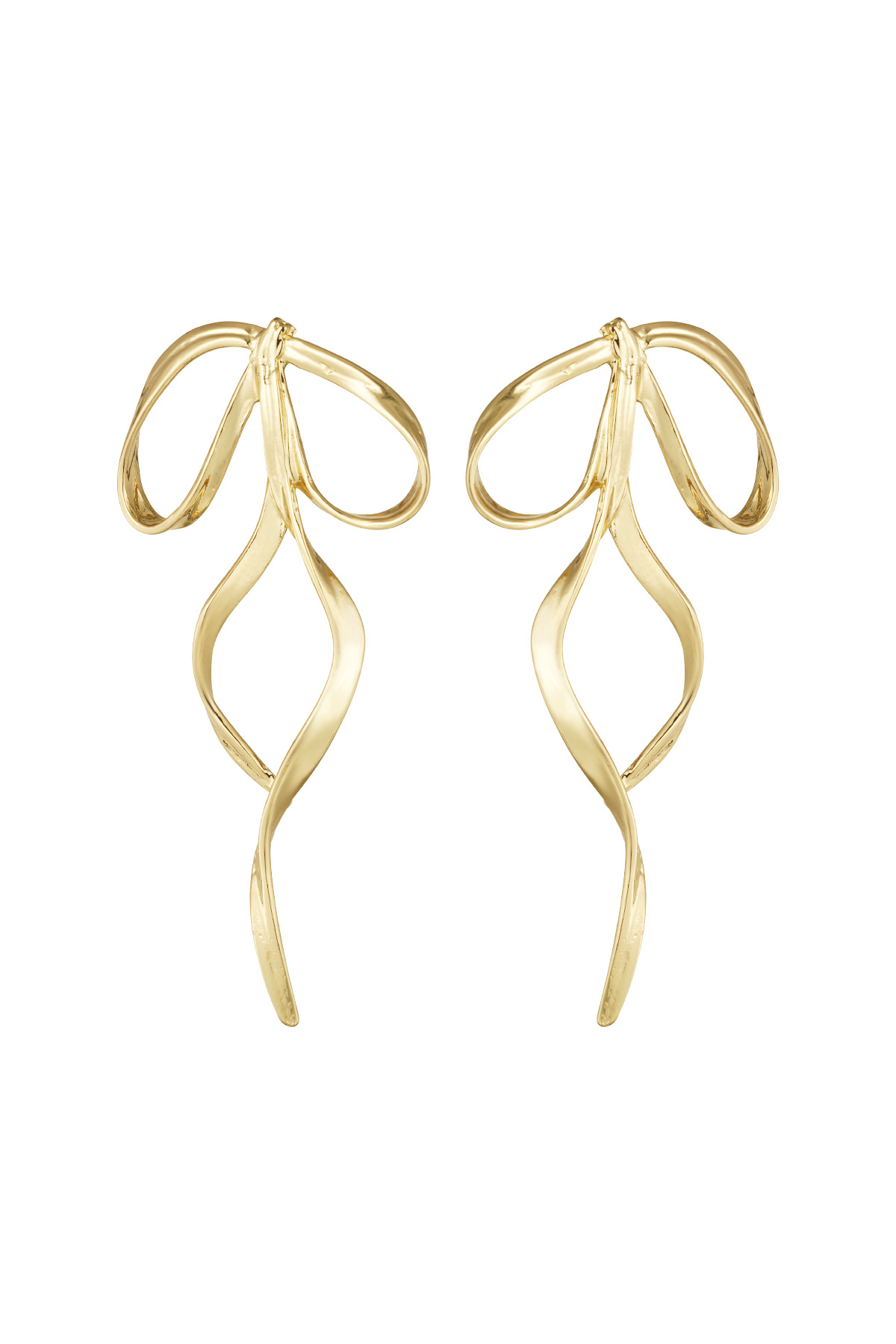 Boucles d'oreilles noeud ludique - doré h5 