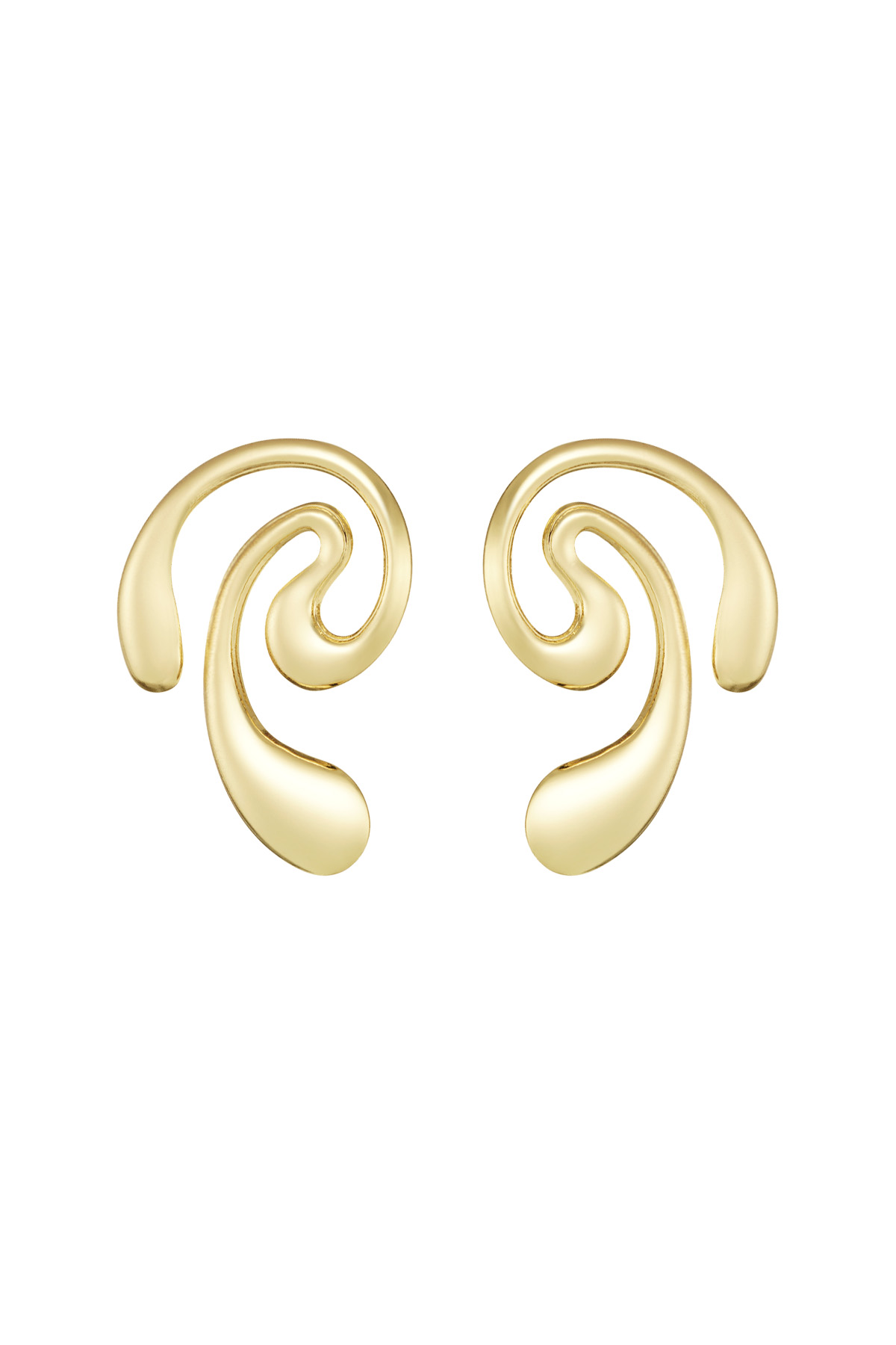 Oorbellen swirl swim - goud 