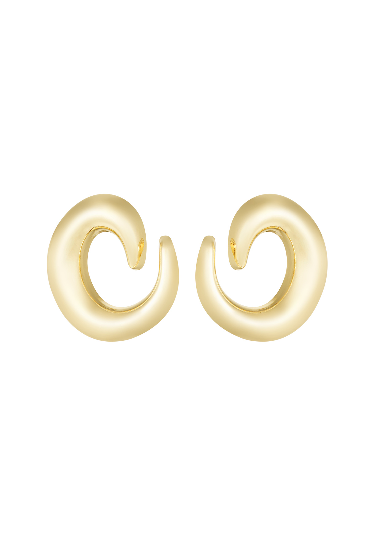 Chic swirl earrings - gold h5 