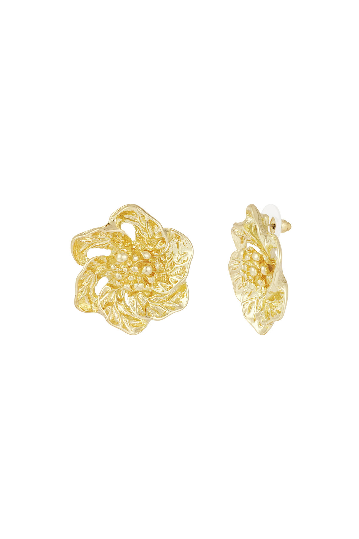 Luminous flower earrings - gold 