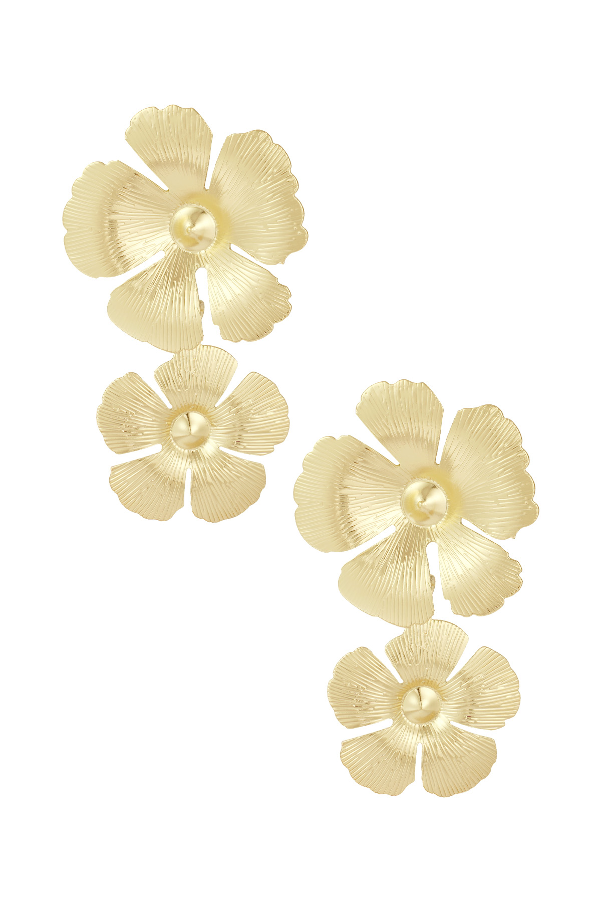 Twin Flower earrings - gold 