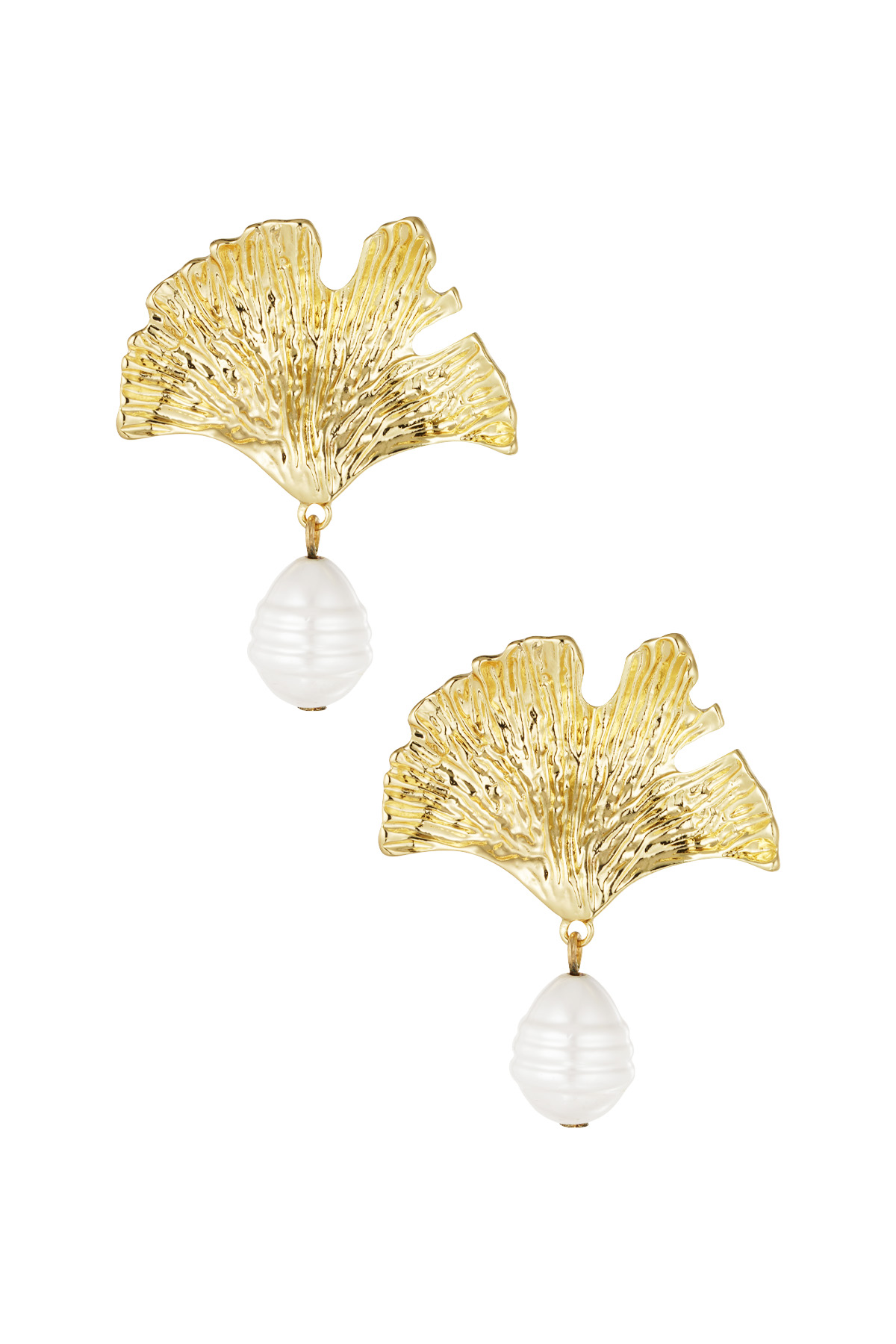 Pearl essence earrings - gold h5 