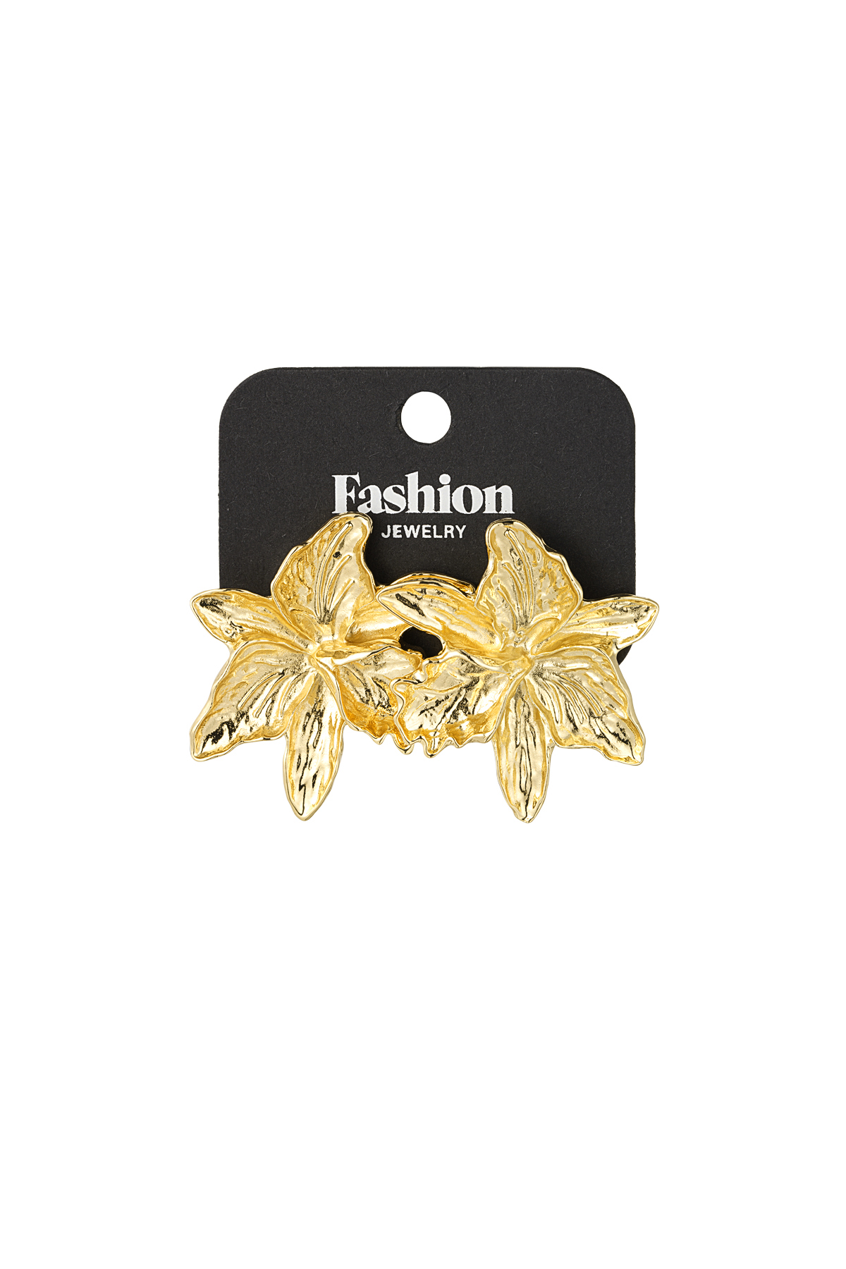 Funky flower earrings - gold h5 Picture3