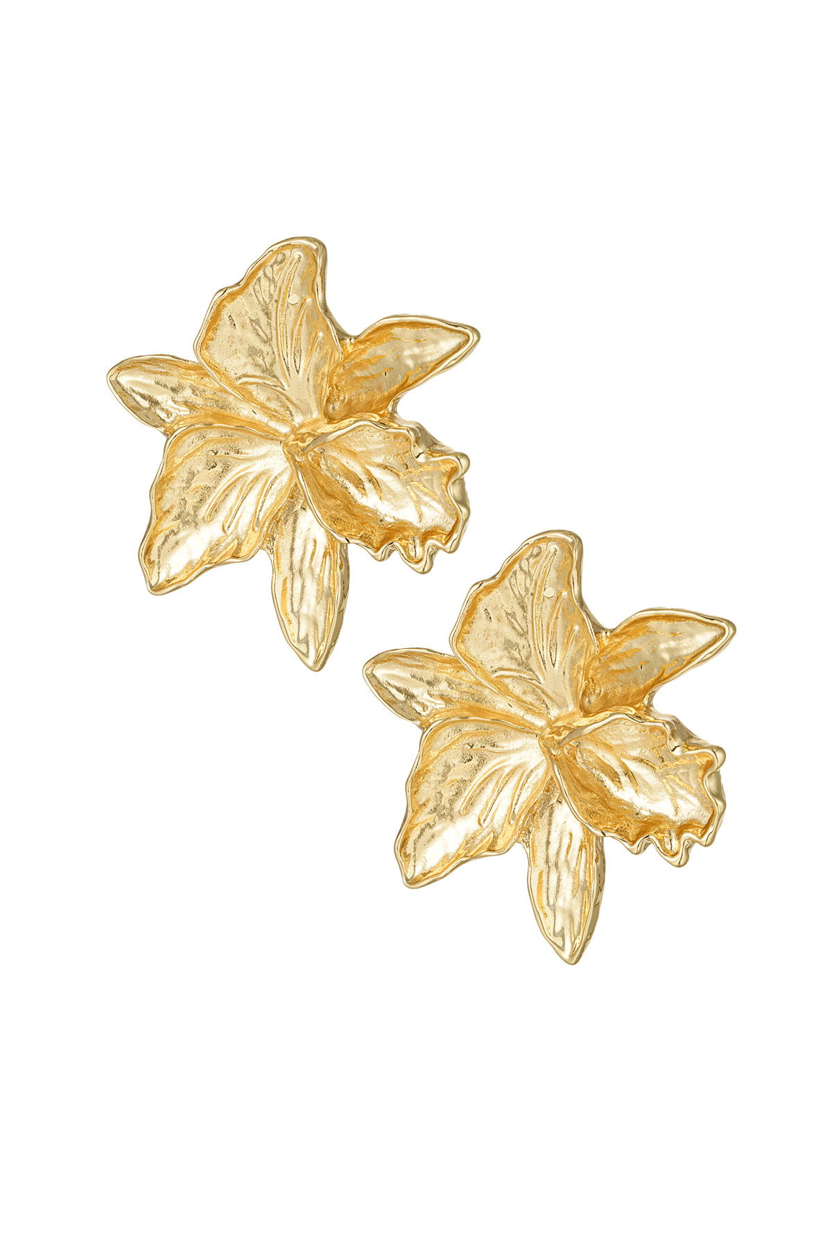 Funky flower earrings - gold h5 