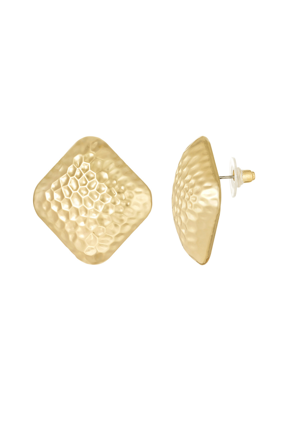 Pendientes con textura refinada - oro h5 