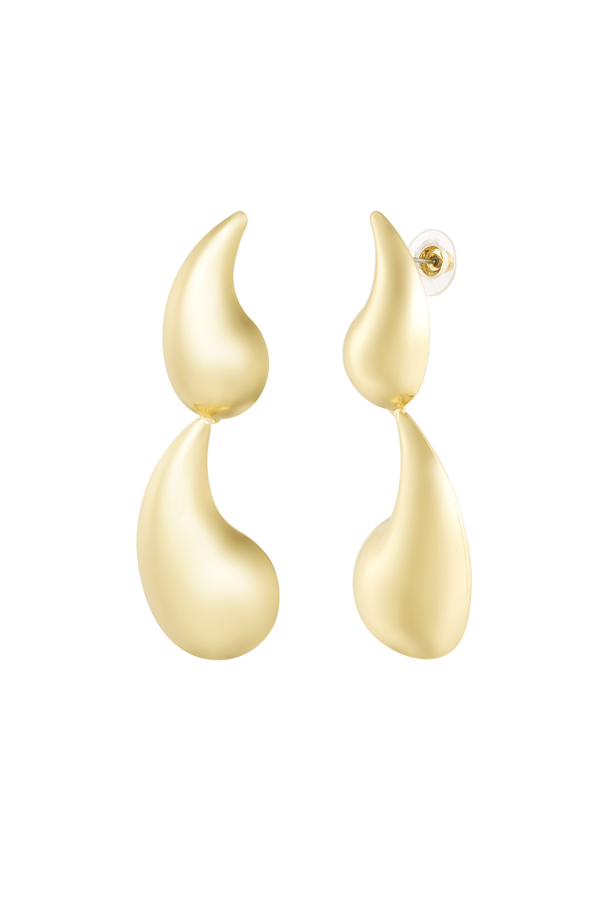 Double drop earrings - gold 