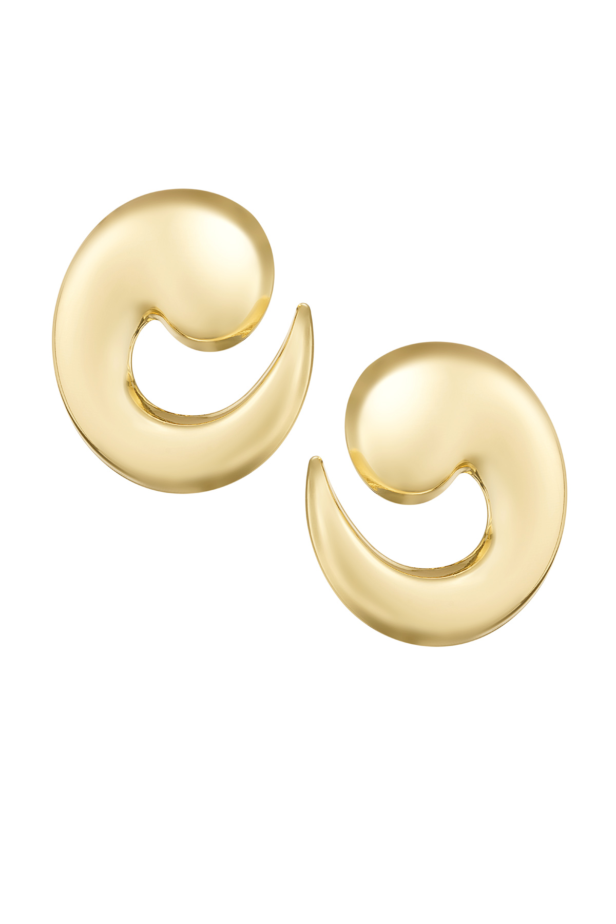 Boucles d'oreilles grosse vague - doré h5 