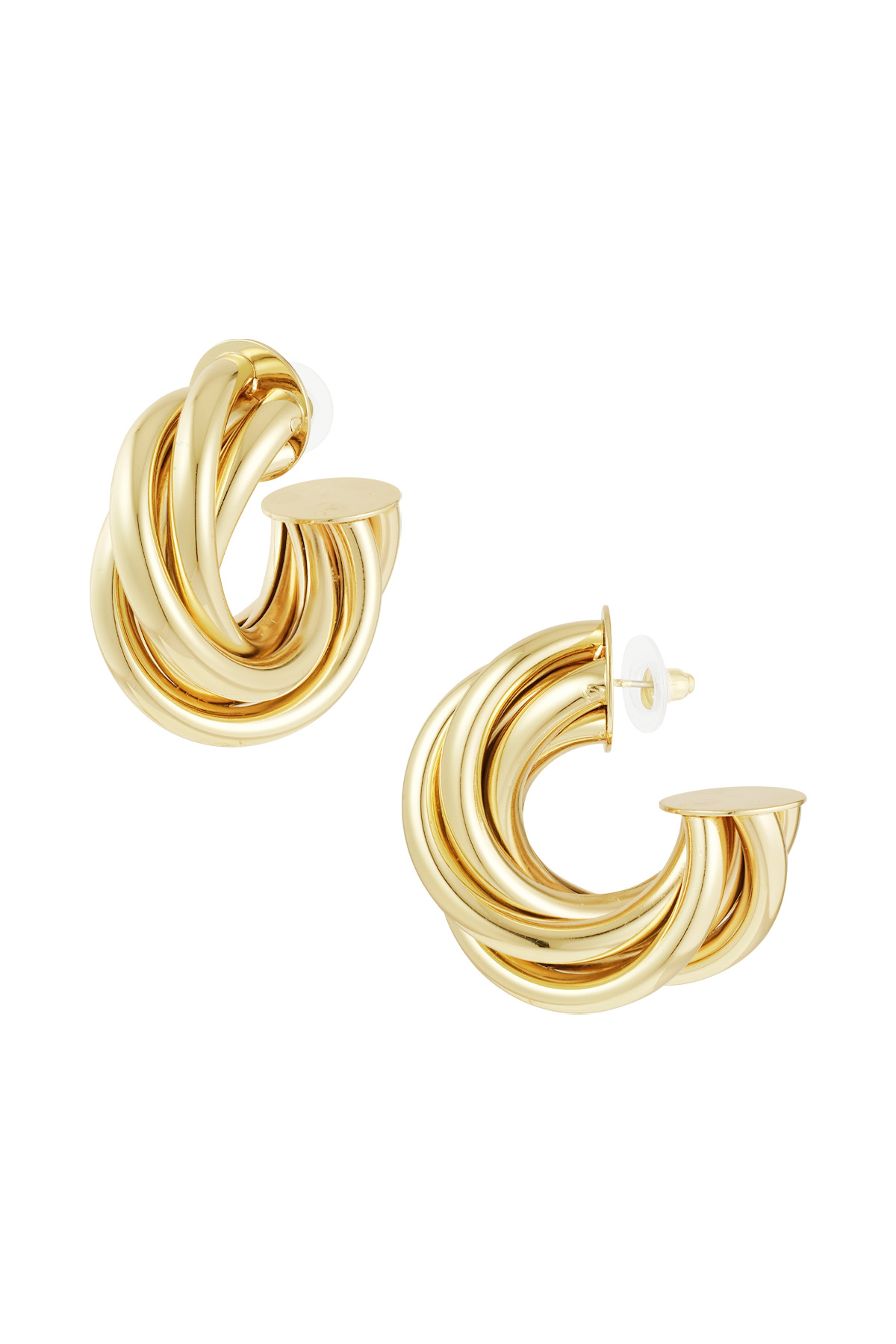 Boucles d'oreilles créoles Twist & Twirl - or h5 