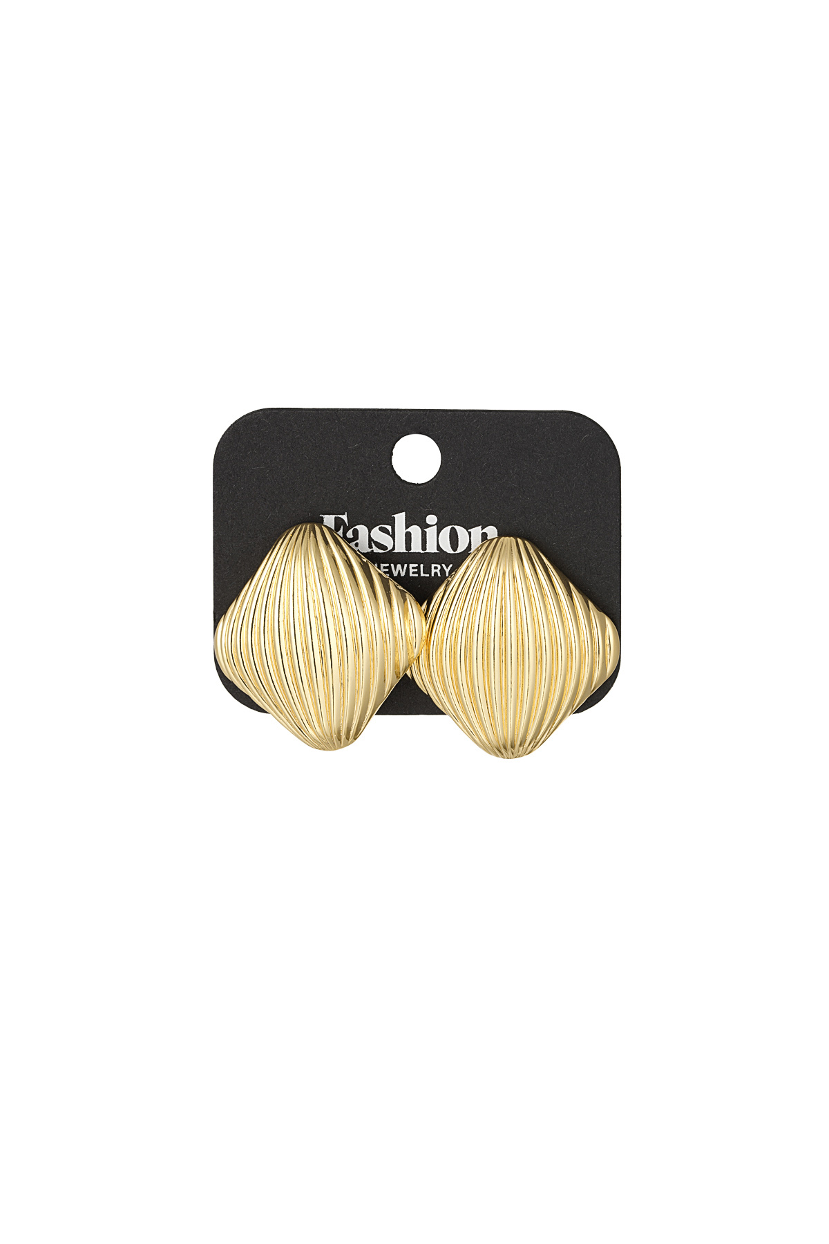 Etched relief earrings - gold h5 Picture3